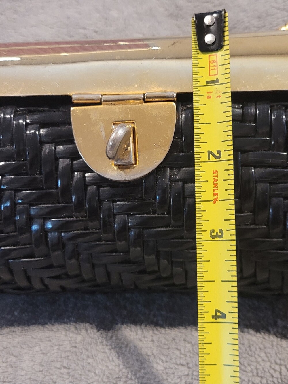 1950-1960s Marcus Brothers Vintage Basket Weave Handbag w/ Gold Metal Lid *Rare* - Picture 10 of 12